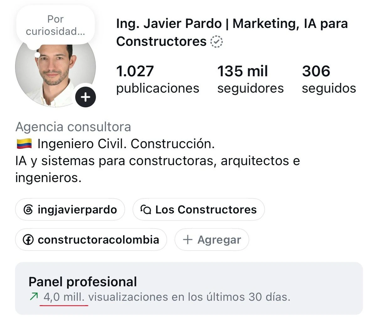Comunidad Instagram @ingjavierpardo